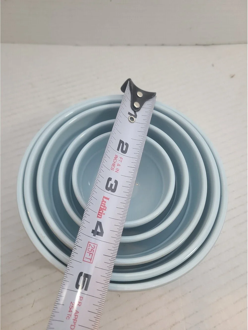 Set of 5 Melamine Light Blue Measuring Cup Nesting Bowls